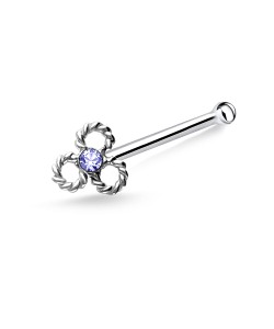 Floral Knot Silver Bone Nose Stud NSKD-677st